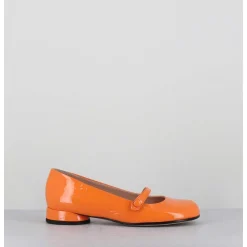 Babies 60S Petit Talon En Cuir Vernis Orange - Masai Cindy Albicocca