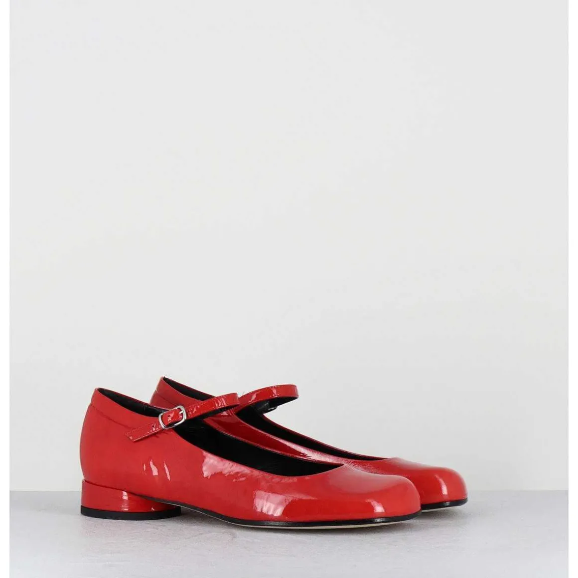 Babies 60S Petit Talon En Cuir Vernis Rouge - Ligat1 Cindy Rosso