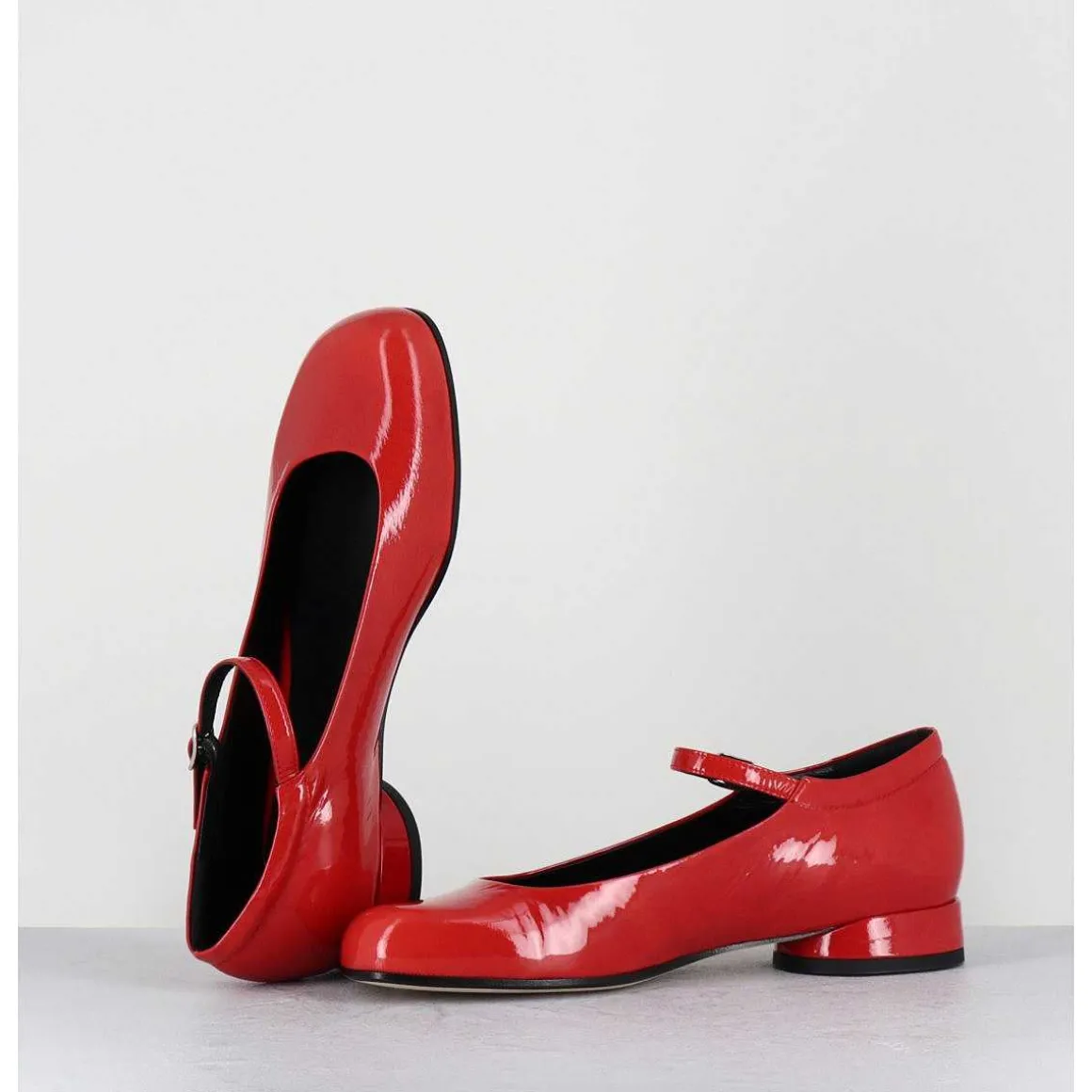Babies 60S Petit Talon En Cuir Vernis Rouge - Ligat1 Cindy Rosso