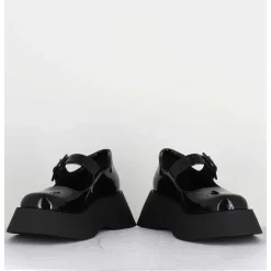 Babies 90S Plateforme Chunky En Cuir Vernis Noir - Cora Nero