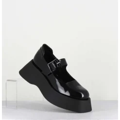 Babies 90S Plateforme Chunky En Cuir Vernis Noir - Cora Nero
