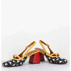 Babies Slingback Motif Psychedelique Talon Rouge - Sunami Softy Sun