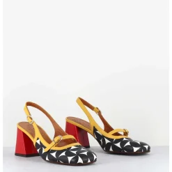 Babies Slingback Motif Psychedelique Talon Rouge - Sunami Softy Sun