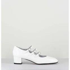 Babies Trois Brides En Cuir Vernis Blanc - Kina Vernis Blanc