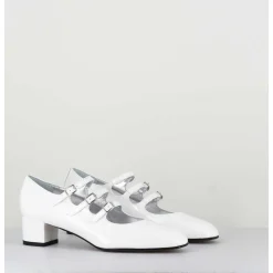 Babies Trois Brides En Cuir Vernis Blanc - Kina Vernis Blanc
