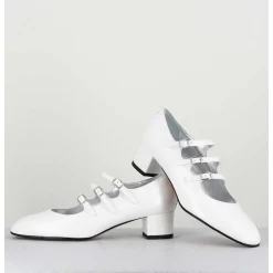 Babies Trois Brides En Cuir Vernis Blanc - Kina Vernis Blanc