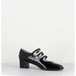 Babies Trois Brides En Cuir Vernis Noir - Kina Vernis Noir