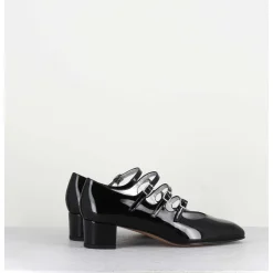 Babies Trois Brides En Cuir Vernis Noir - Kina Vernis Noir