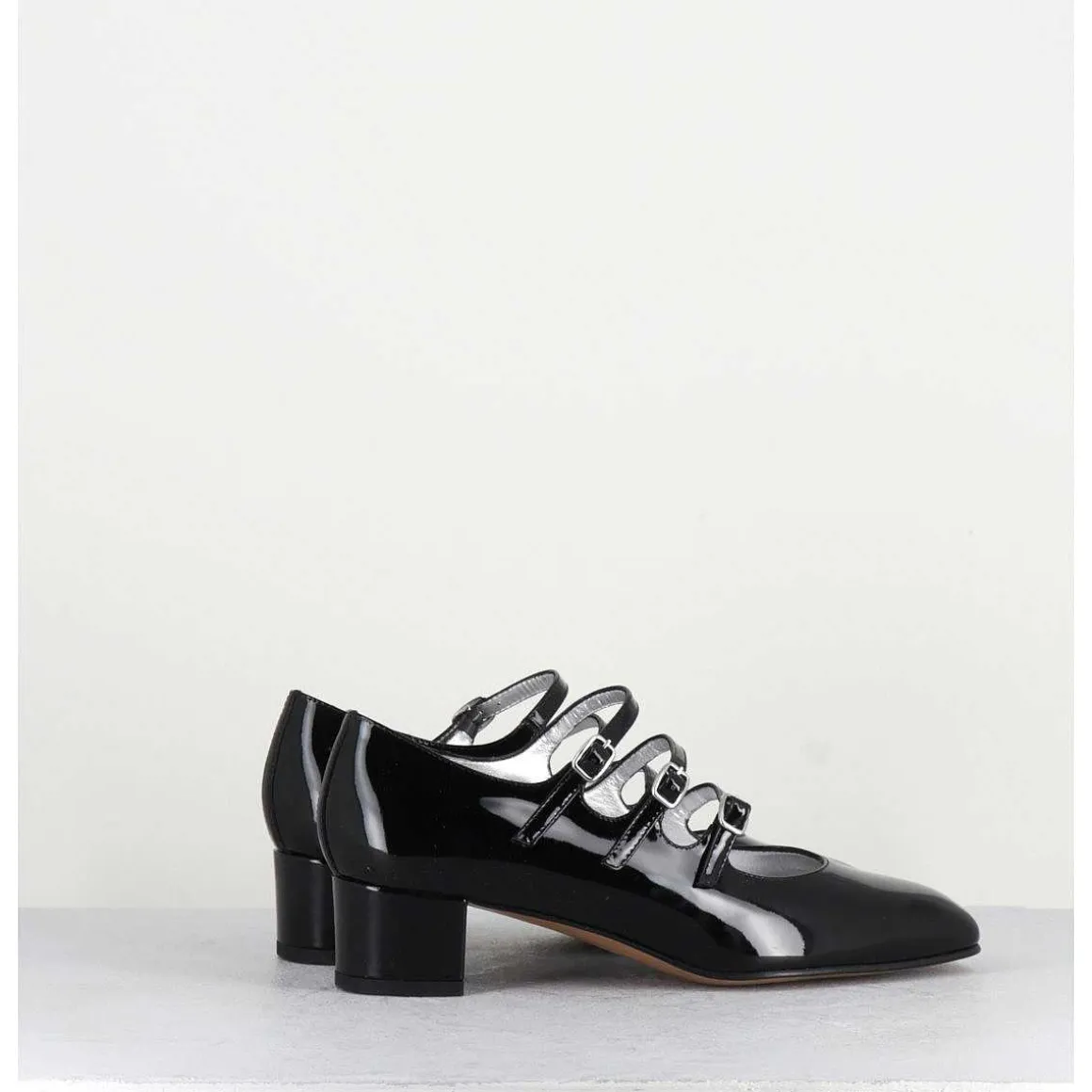 Babies Trois Brides En Cuir Vernis Noir - Kina Vernis Noir
