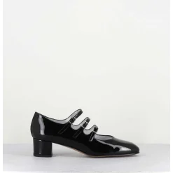 Babies Trois Brides En Cuir Vernis Noir - Kina Vernis Noir