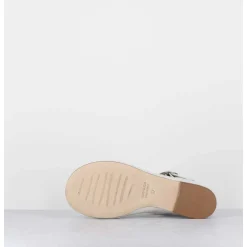 Ballerines A Brides Croisees En Cuir Vernis Froisse Blanc - Ziami Magma Ivory
