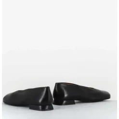 Ballerines Minimalistes En Cuir Souple Noir - Paola Black Nappa