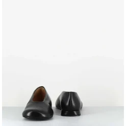 Ballerines Minimalistes En Cuir Souple Noir - Paola Black Nappa