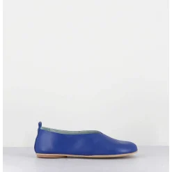 Ballerines Minimalistes En Cuir Souple Bleu - Lester Cherie Blue
