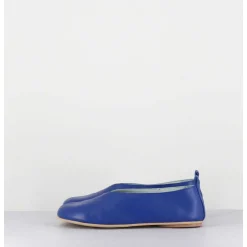 Ballerines Minimalistes En Cuir Souple Bleu - Lester Cherie Blue