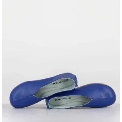 Ballerines Minimalistes En Cuir Souple Bleu - Lester Cherie Blue