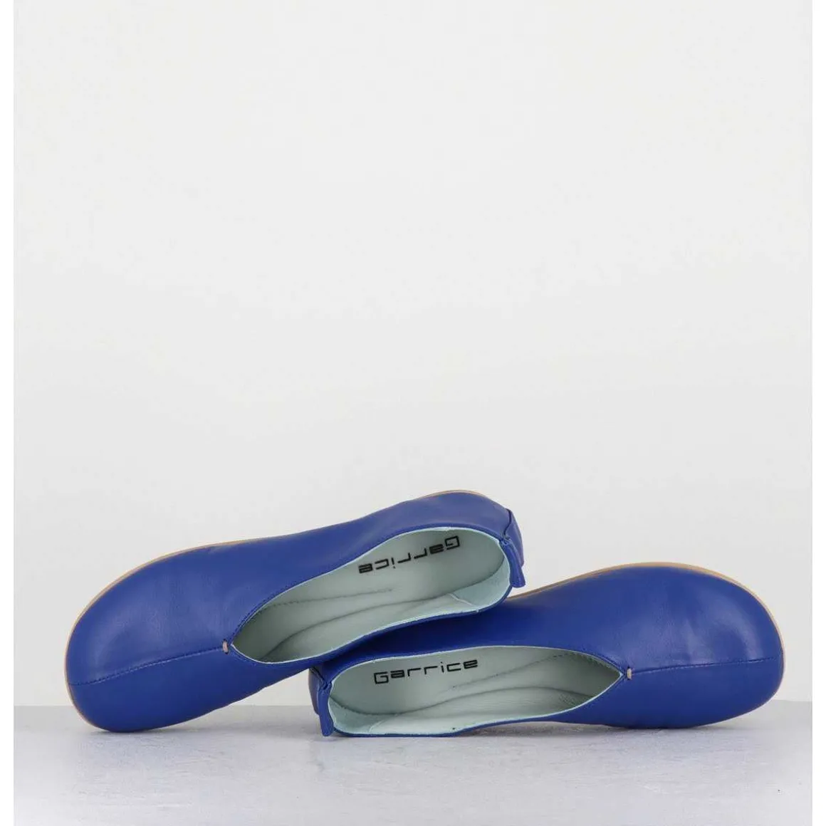Ballerines Minimalistes En Cuir Souple Bleu - Lester Cherie Blue