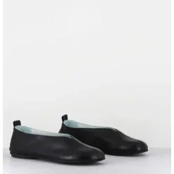 Ballerines Minimalistes En Cuir Souple Noir - Lester Cherie Nero