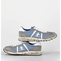 Baskets Legeres Toile Bleu Jean & Daim Gris - Lucyd 6488