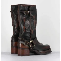 Bikers A Ceinturon En Cuir Vieilli Marron - Velvet Tiger