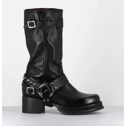 Bikers A Ceinturon En Cuir Noir - Velvet Nero