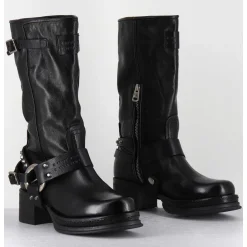 Bikers A Ceinturon En Cuir Noir - Velvet Nero