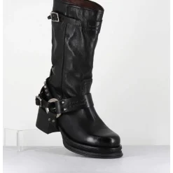 Bikers A Ceinturon En Cuir Noir - Velvet Nero