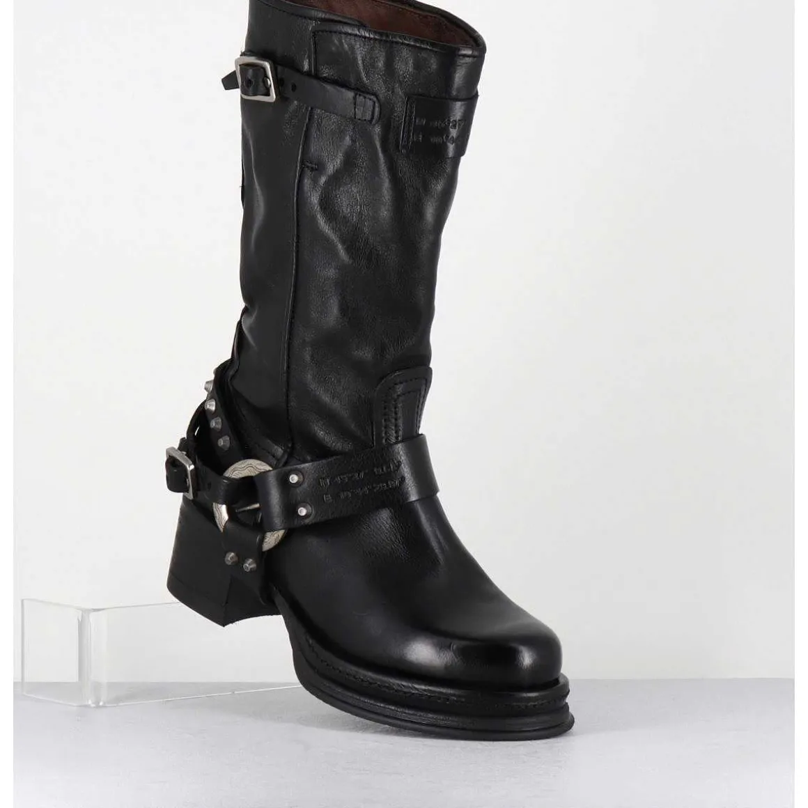 Bikers A Ceinturon En Cuir Noir - Velvet Nero