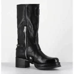 Bikers A Ceinturon En Cuir Noir - Velvet Nero