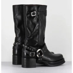 Bikers A Ceinturon En Cuir Noir - Velvet Nero
