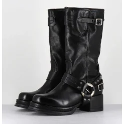 Bikers A Ceinturon En Cuir Noir - Velvet Nero