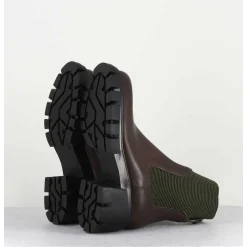Bikers En Cuir Marron & Elastique Kaki - 6424 Moro