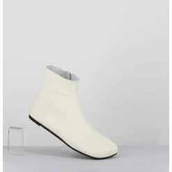 Boos Plates Minimalistes En Cuir Blanc Casse - Ab1655 Madras Avorio