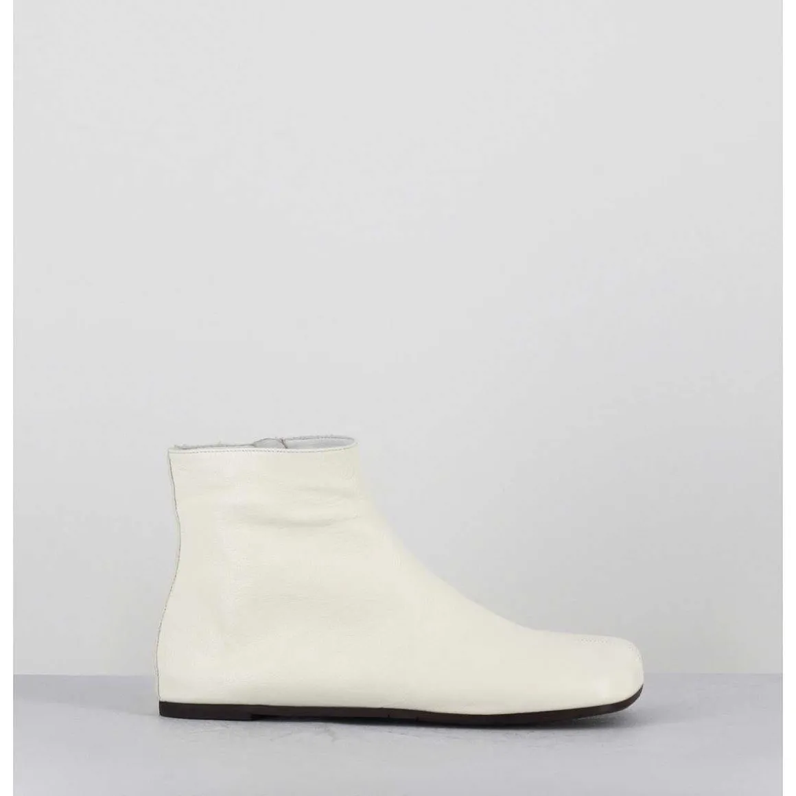 Boos Plates Minimalistes En Cuir Blanc Casse - Ab1655 Madras Avorio