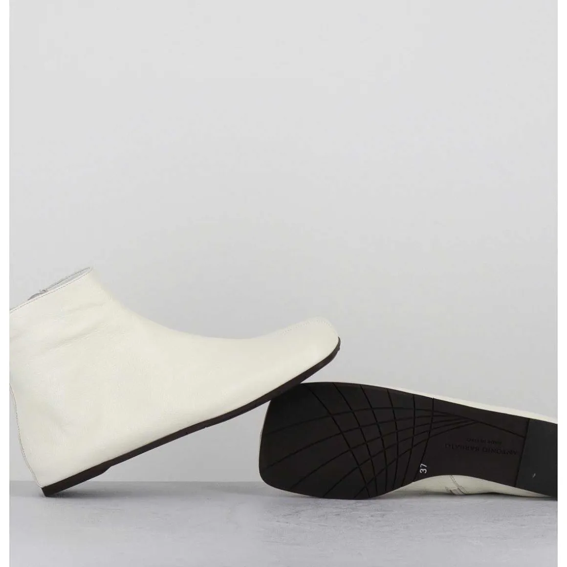 Boos Plates Minimalistes En Cuir Blanc Casse - Ab1655 Madras Avorio