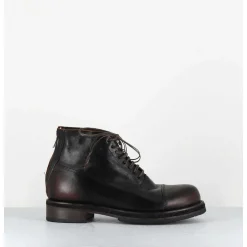 Boots A Lacets En Cuir Marron Vieilli - 50848 Nevada Washed