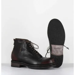 Boots A Lacets En Cuir Marron Vieilli - 50848 Nevada Washed