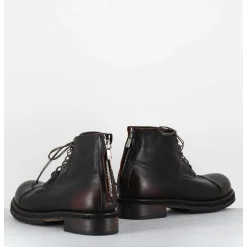 Boots A Lacets En Cuir Marron Vieilli - 50848 Nevada Washed