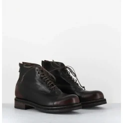 Boots A Lacets En Cuir Marron Vieilli - 50848 Nevada Washed