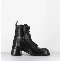 Boots A Lacets En Cuir Souple Noir - W232693 Guanto Nero