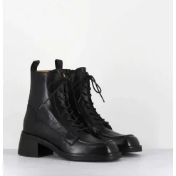 Boots A Lacets En Cuir Souple Noir - W232693 Guanto Nero