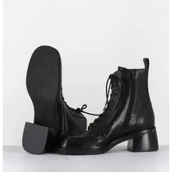 Boots A Lacets En Cuir Souple Noir - W232693 Guanto Nero