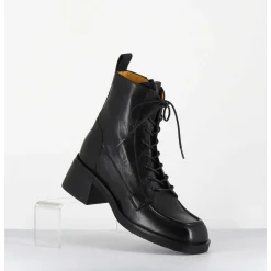 Boots A Lacets En Cuir Souple Noir - W232693 Guanto Nero