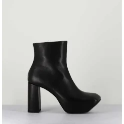 Boots A Plateforme Asymetrique En Cuir Noir - M22I99432 Nero