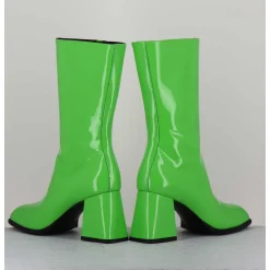 Boots A Talon 70S En Cuir Vernis Vert Pomme - Ya2240 Verde