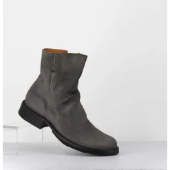 Boots Biker Plates En Daim Gris Taupe - Elf-22 Lavagna Boots