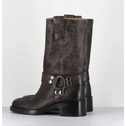 Boots Bikers Nubuck Vieilli Marron - A5607 Shanti Fango