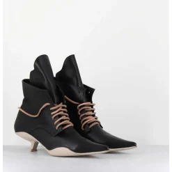 Boots Bout Pointu A Lacets - Mina Nappa Nero