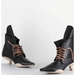 Boots Bout Pointu A Lacets - Mina Nappa Nero