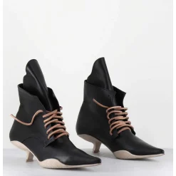 Boots Bout Pointu A Lacets - Mina Nappa Nero